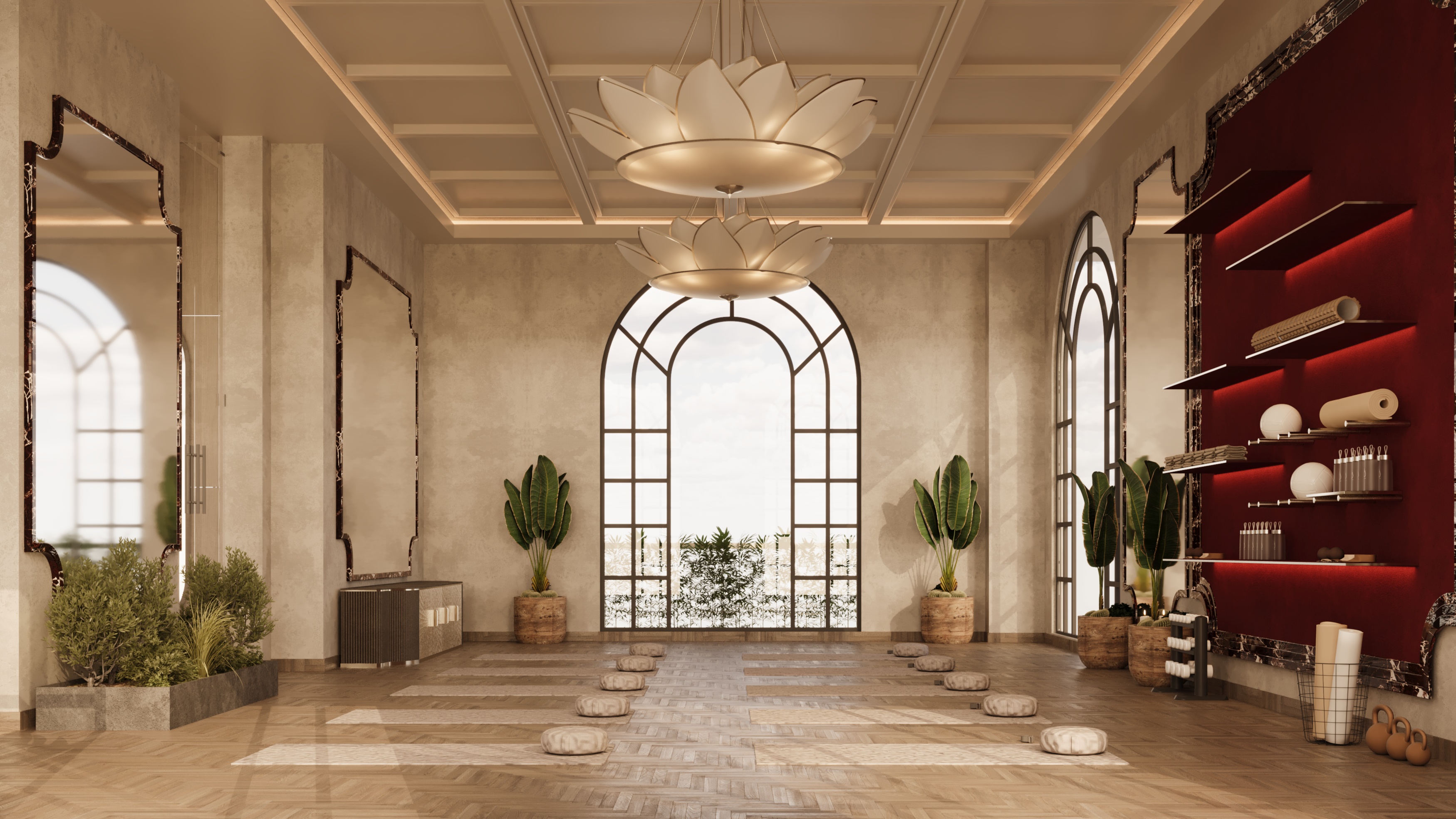 Yoga studio and wellness area